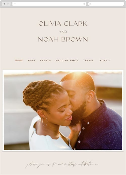 Blush color: Wedding Website