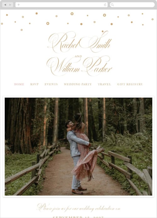 Faux Gold color: Wedding Website