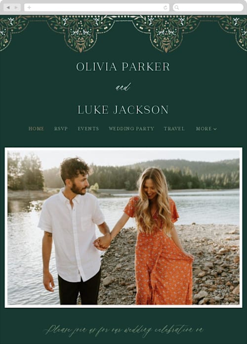 Evergreen color: Wedding Website