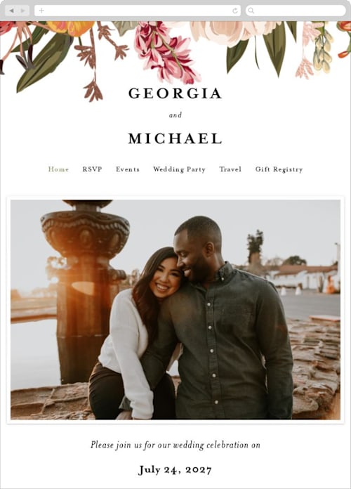 Summer color: Wedding Website