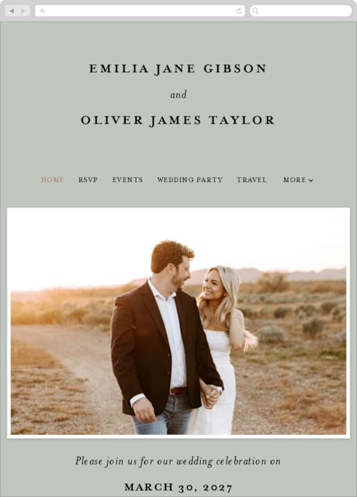 Sage color: Wedding Website