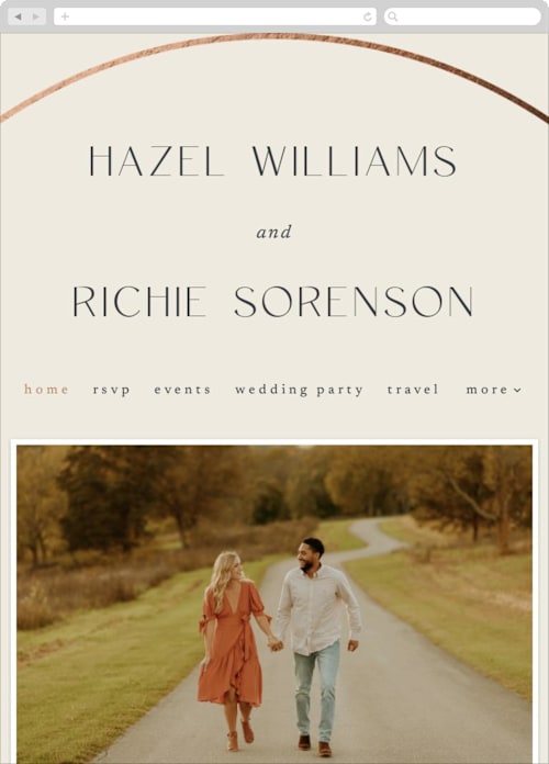 Linen color: Wedding Website