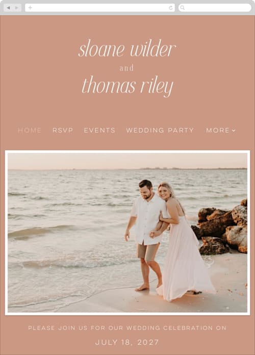 Clay color: Wedding Website