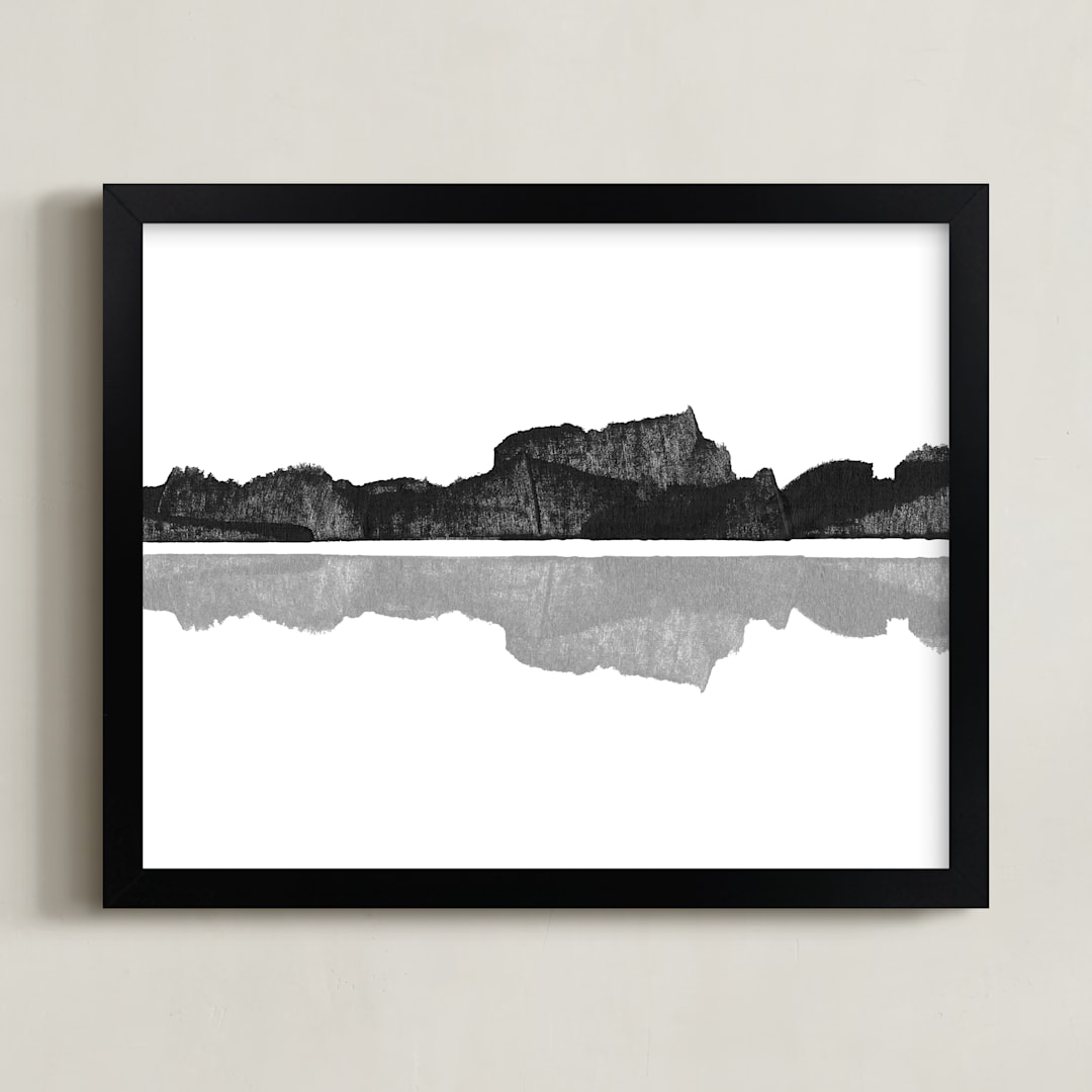 "Mirror Image" - Art Print in Ink by MinimalType - Framed