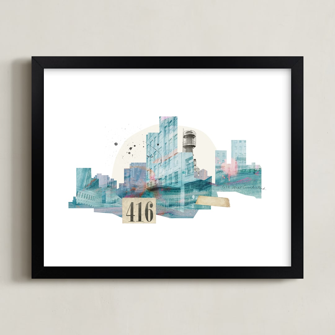 "City Dream" - Art Print in Haze by Field and Sky - Framed