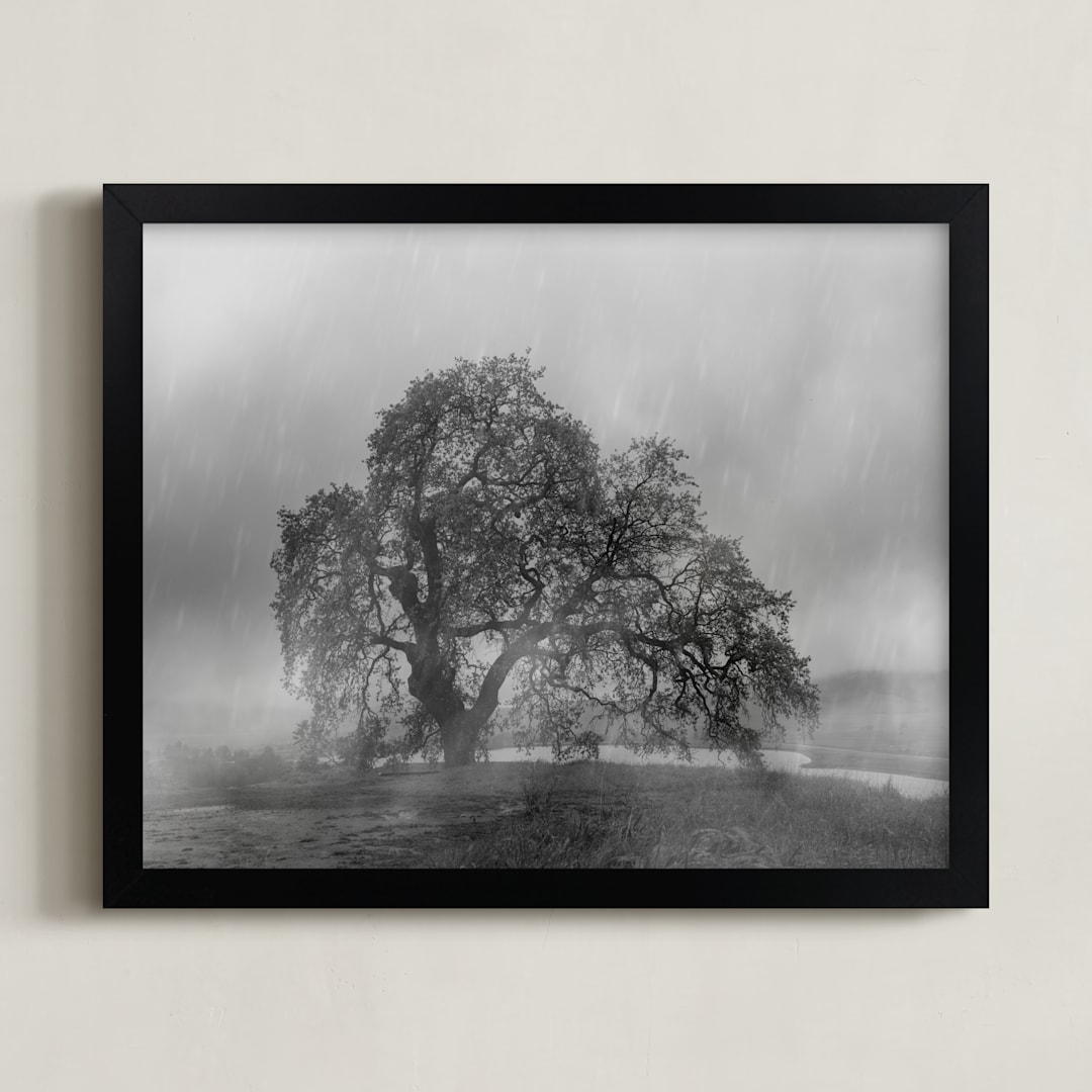 "in the rain" - Art Print in Stormy by Crystal Lynn Collins - Framed