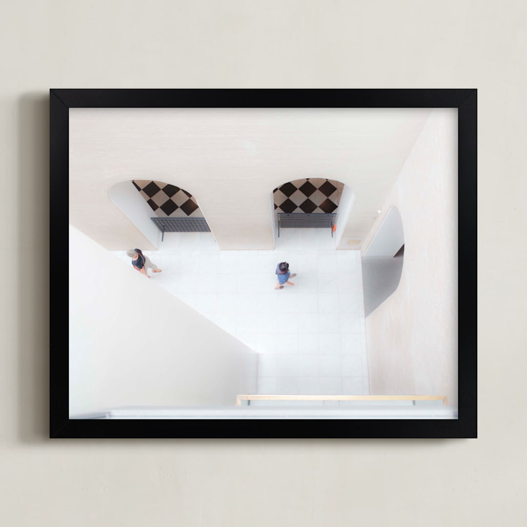 "look DOWN" - Art Print in white by Gail Schechter - Framed