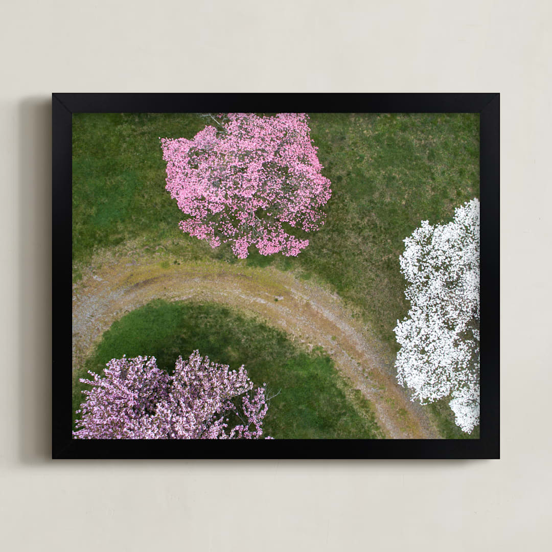 "Dogwood Lane" - Art Print in Blush by Owl and Toad - Framed