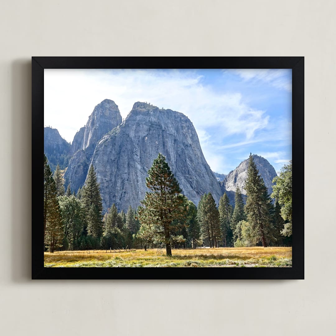 "Yosemite Valley" - Art Print in grey blue granite by Sea and Sky - Framed