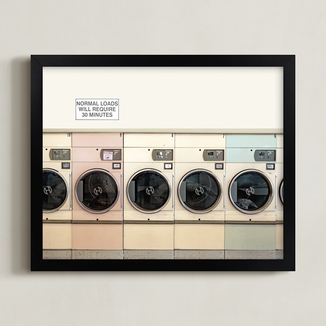 "at the laundromat" - Art Print in isabelline by Maja Cunningham - Framed