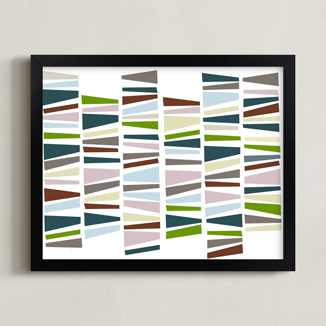 "Strada" - Art Print in Midnight BLue by Lisa Samartino Design - Framed