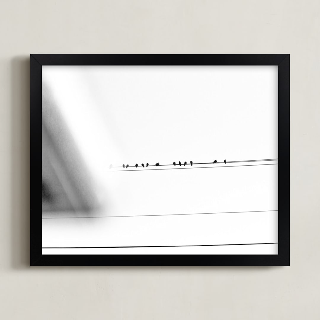 "have a seat" - Art Print in noir and blanche by Gail Schechter - Framed