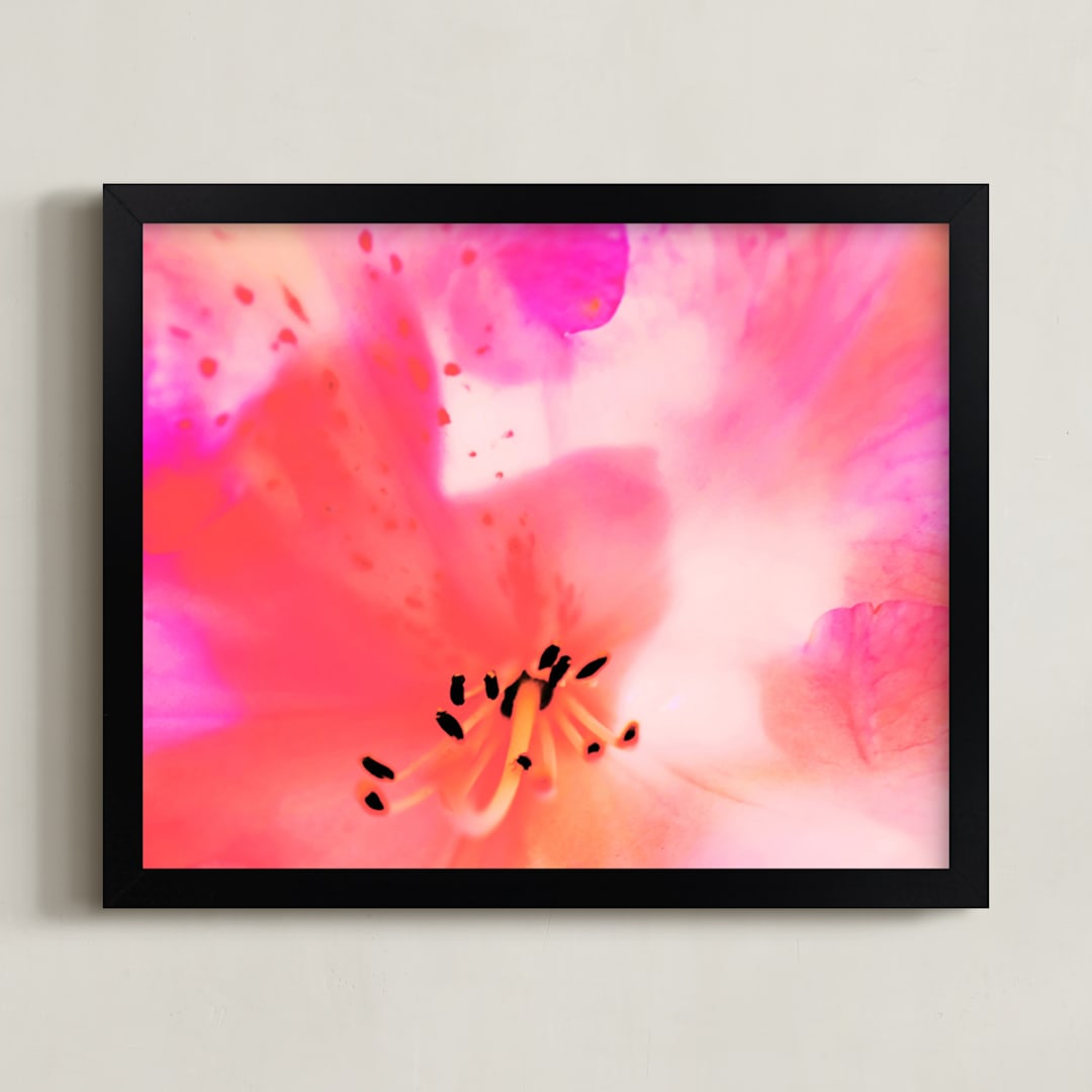 "Colors of a flower " - Art Print in rosy pink by NSMARK - Framed