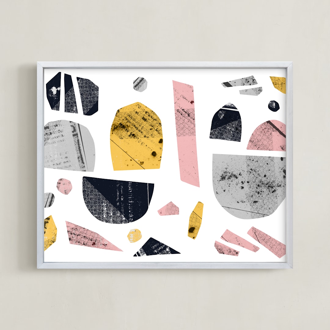 "Boats on a river" - Art Print in light and fun by Susanne Kasielke - Framed