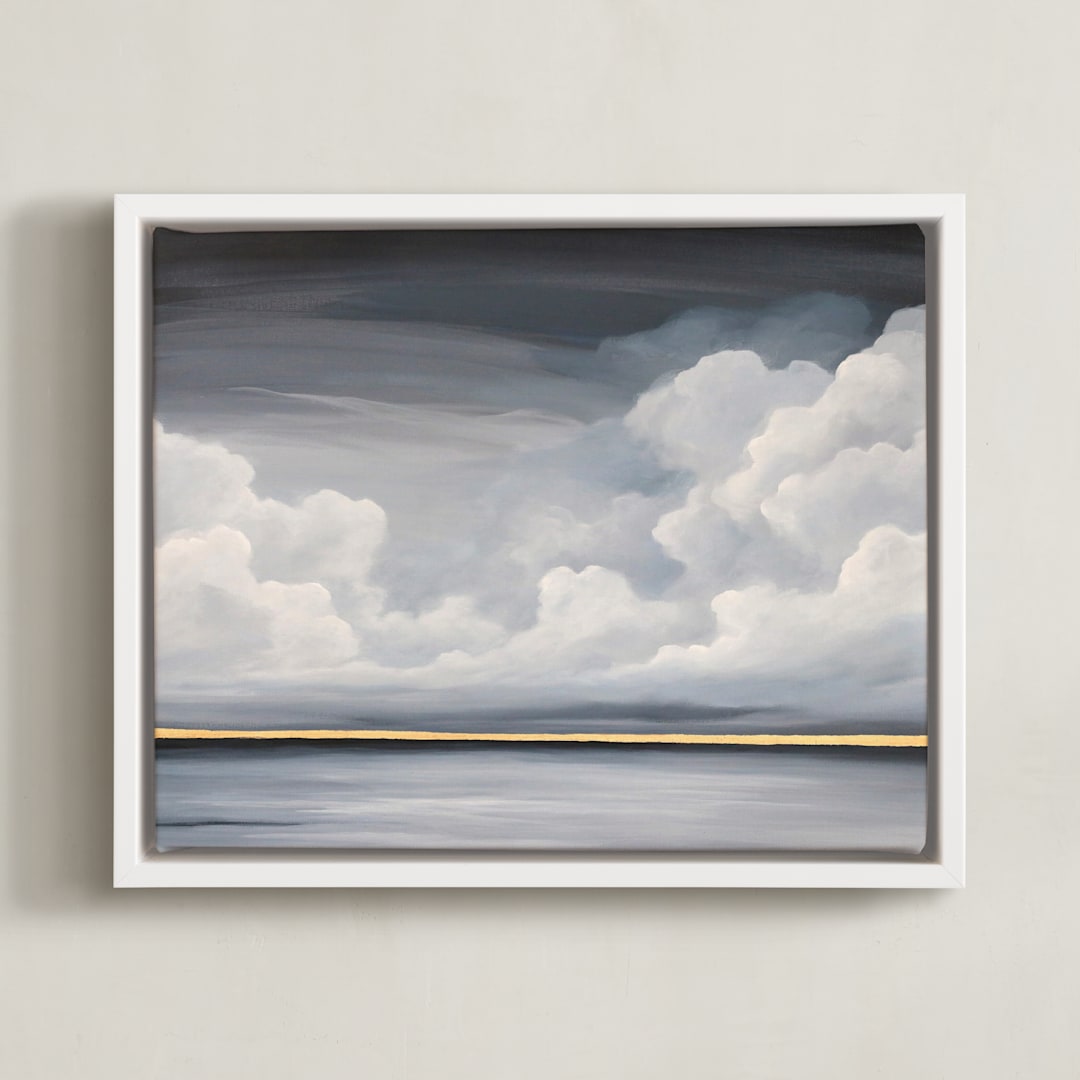 "Quiet Comfort" - Art Print in Slate Grey by Mya Bessette - Framed Canvas