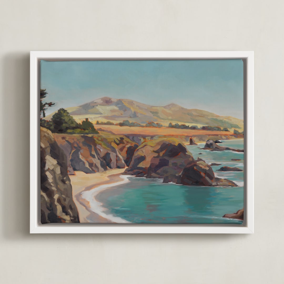"The Wild Sonoma Coast" - Art Print in Pacific Blue by Amanda Phelps - Framed Canvas