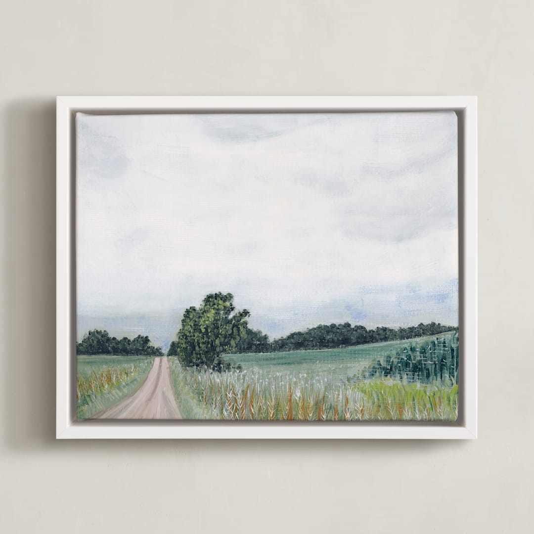 "Timeless" - Art Print in Fields of Green by Hettie Roberts - Framed Canvas