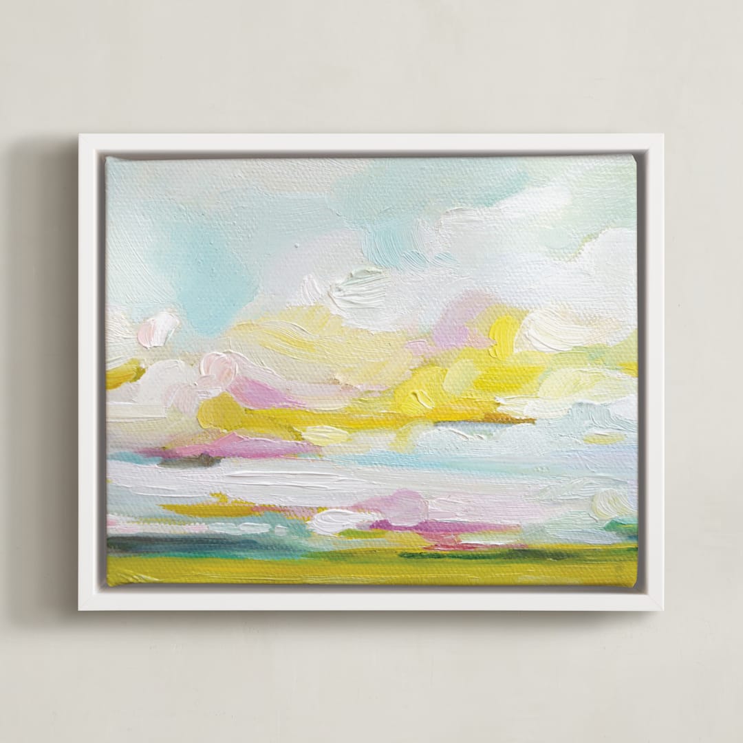 "Land of Plenty" - Art Print in Yellow by Emily Jeffords - Framed Canvas