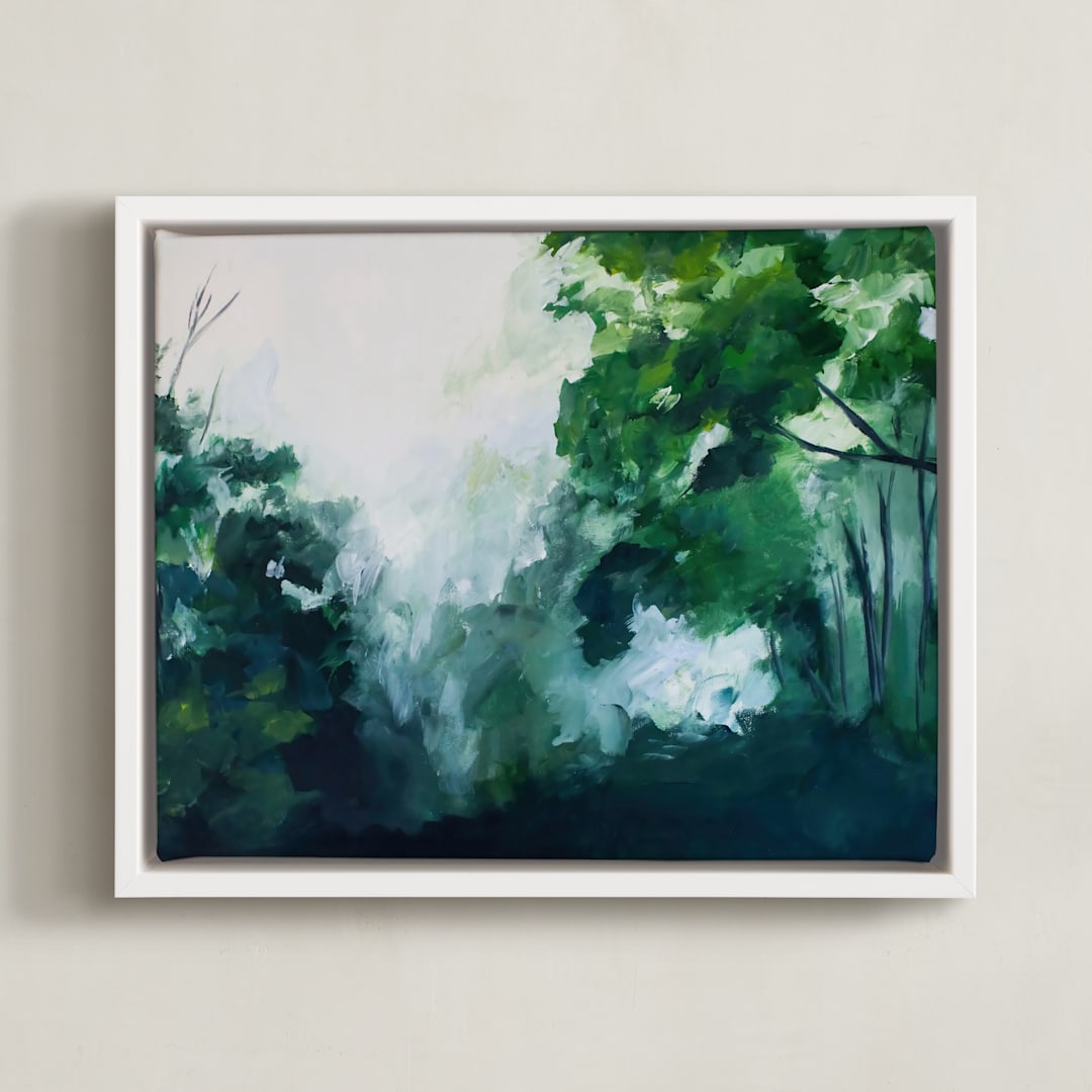 "Homeland" - Art Print in Forest Green by Brittany Fan - Framed Canvas