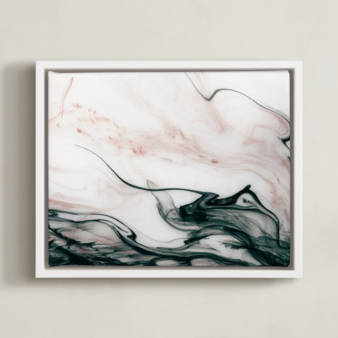 "Ethereal Flow" - Art Print in Ocean Sunset by Melanie Severin - Framed Canvas