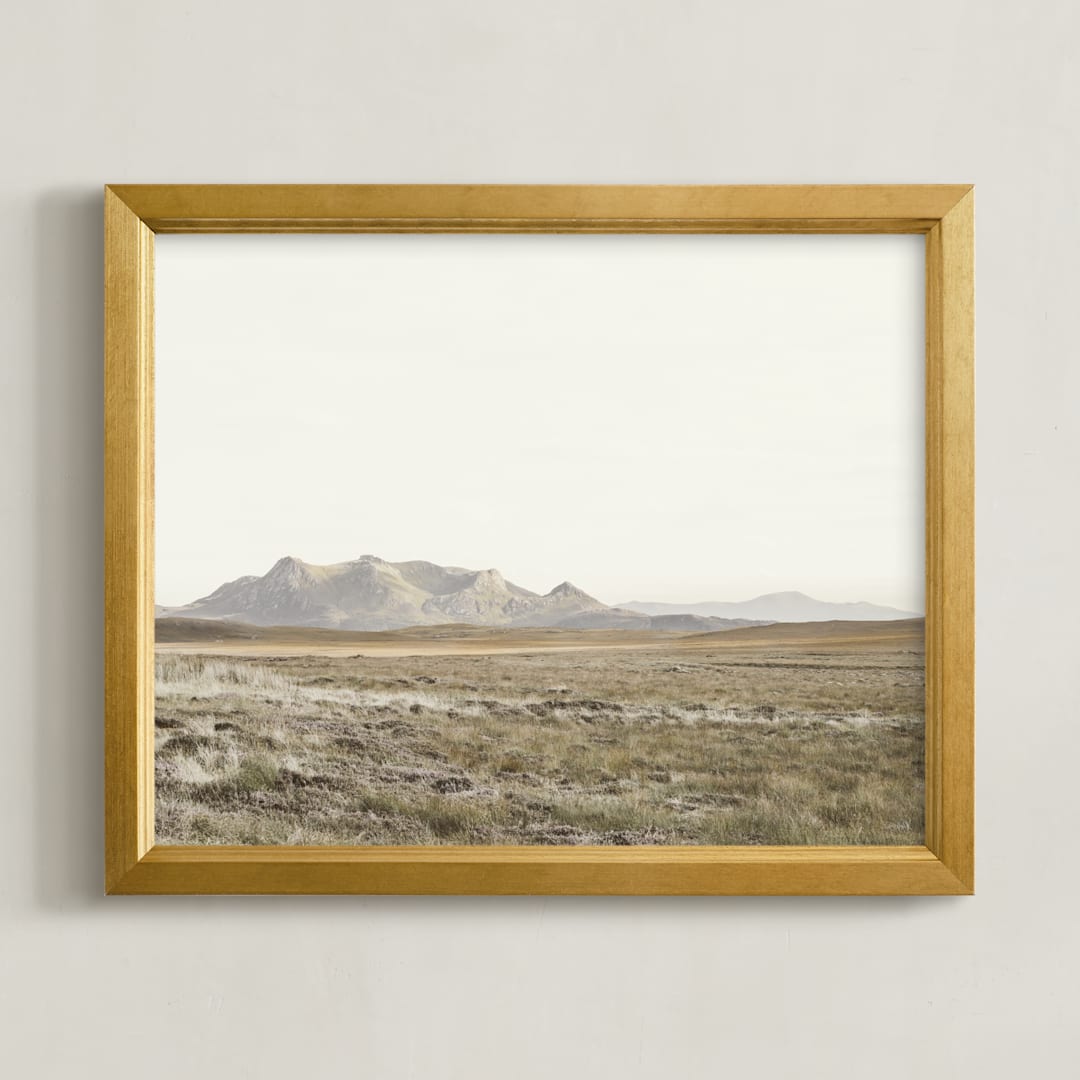 "highland prairie VI" - Art Print in wheat by Kamala Nahas - Framed