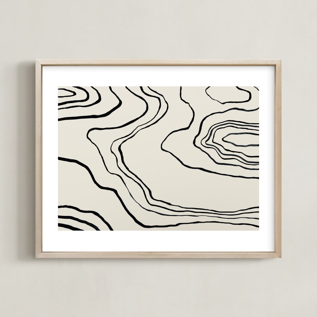 "Walkabout" - Art Print in Paperwhite by Kelly Johnston - Framed