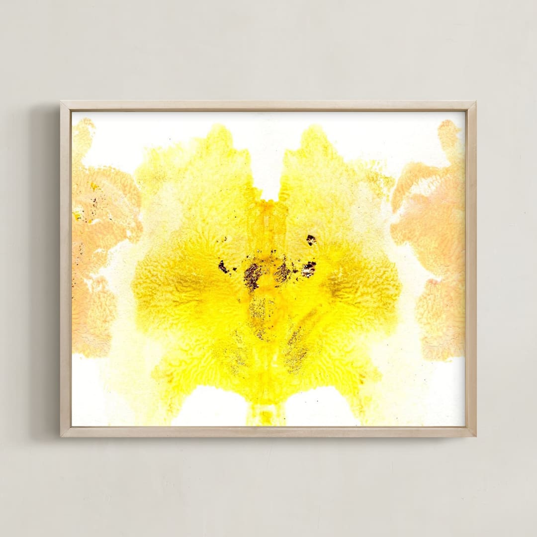 "Sunshine State" - Art Print in sunshine yellow by Lauren Packard - Framed