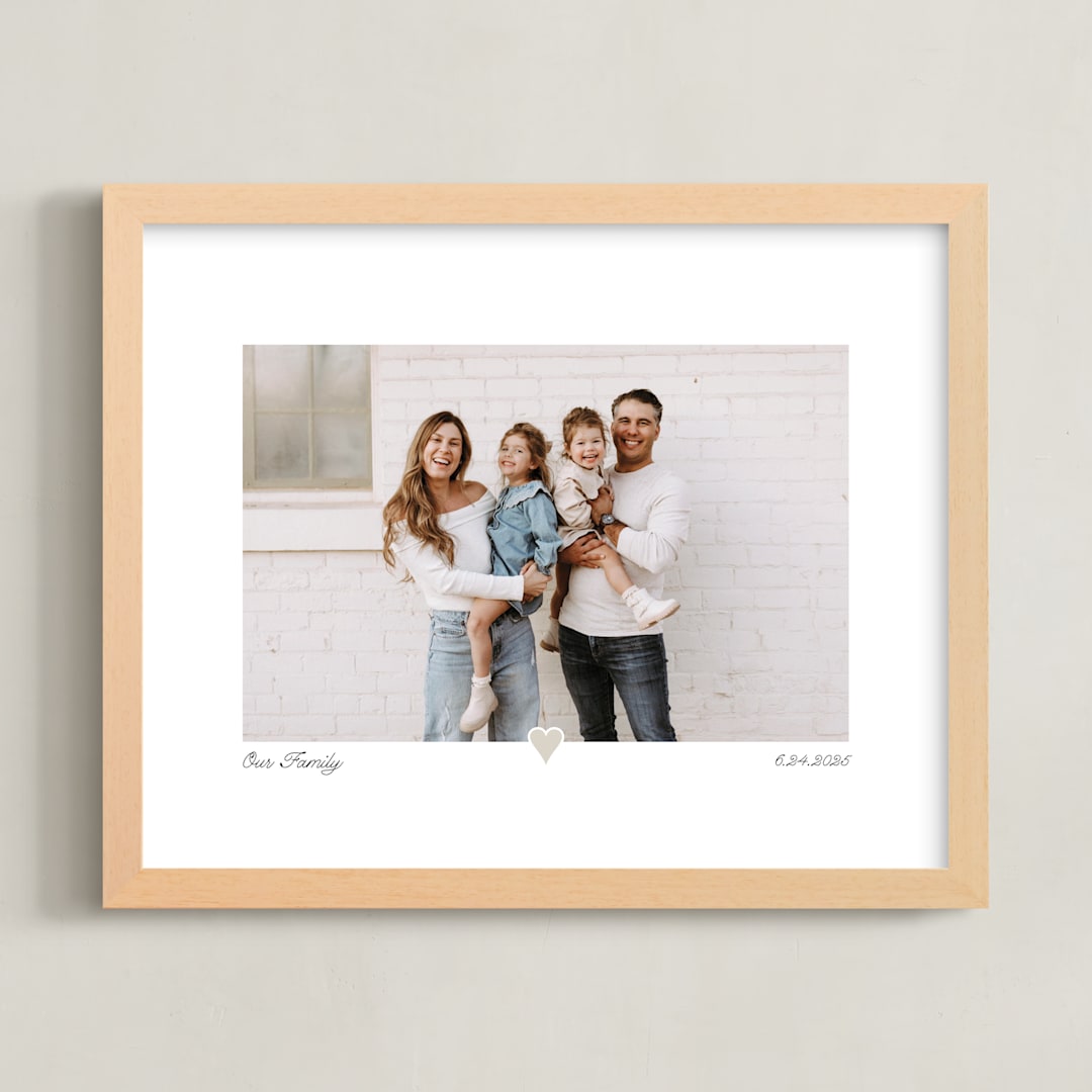 "With a Heart: Landscape Framed Photo" - Framed Photo in Taupe by Laura Hamm - Framed