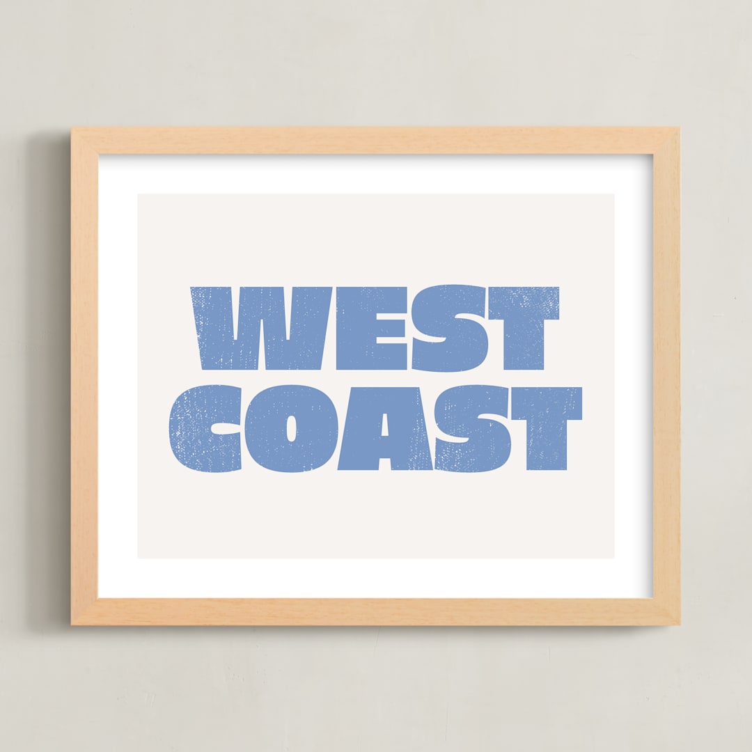 "Coast Vibes III" - Art Print in Coastal Blue by Itsy Belle Studio - Framed