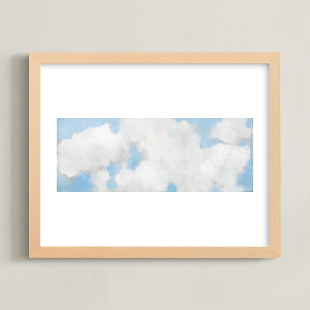 "Cumulus" - Art Print in White by Lynne Millar - Framed