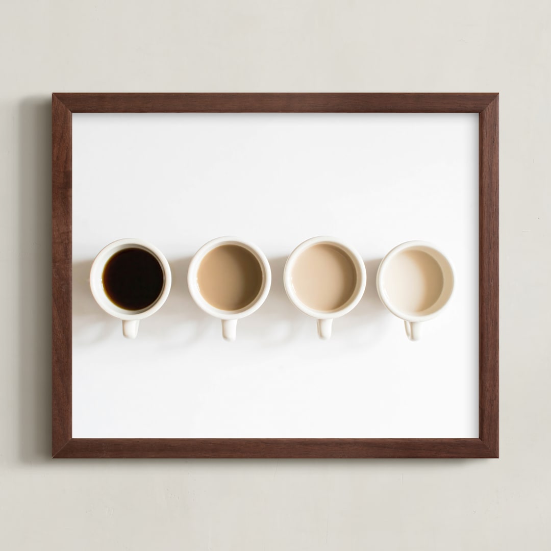 "Coffee Cathy" - Art Print in Latte by K.Short - Framed