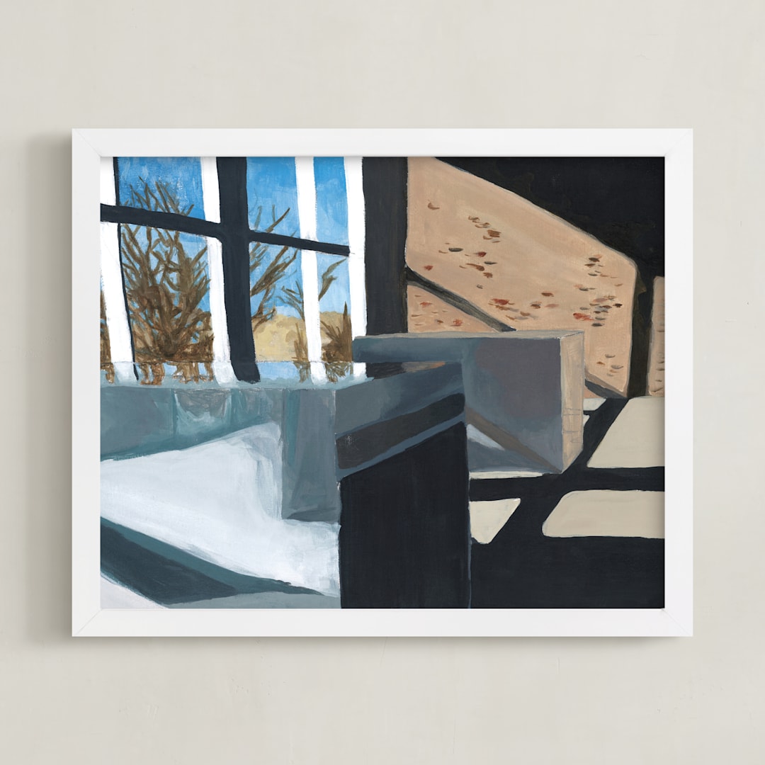"Marfa Inside" - Art Print in Peach by Stephanie C Martinez - Framed