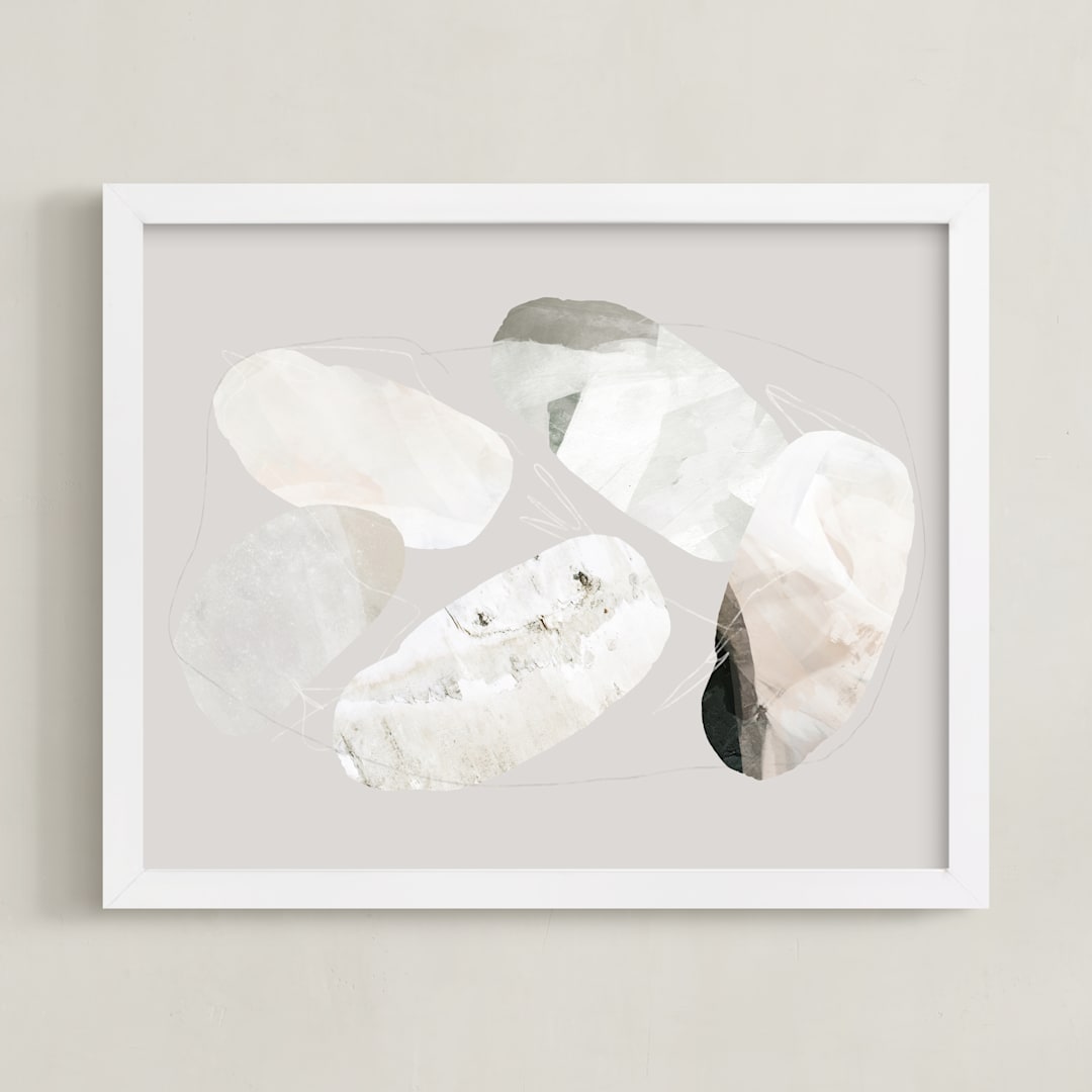 "Unturned 2" - Art Print in Putty by Melanie Severin - Framed