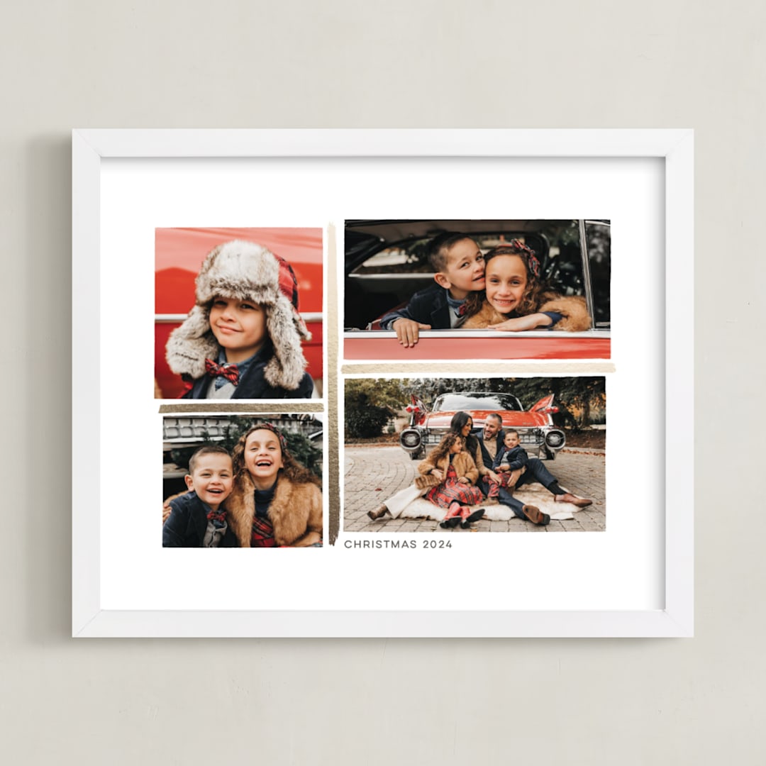 "4 Photo Collage" - Foil Framed Photo in Gold by Hooray Creative - Framed