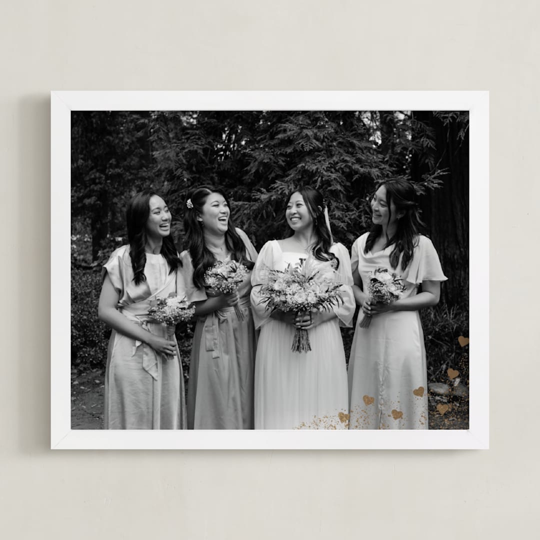 "Hearts: Landscape Foil Framed Photo" - Foil Framed Photo in Gold by Ashlee Townsend - Framed