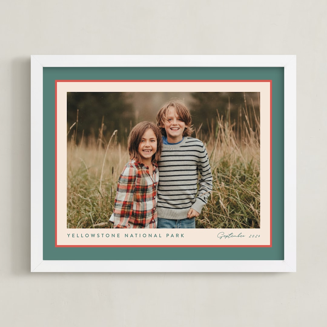 "Ribbon Frame: Landscape Framed Photo" - Framed Photo in Holly Sprig by Carolyn MacLaren - Framed