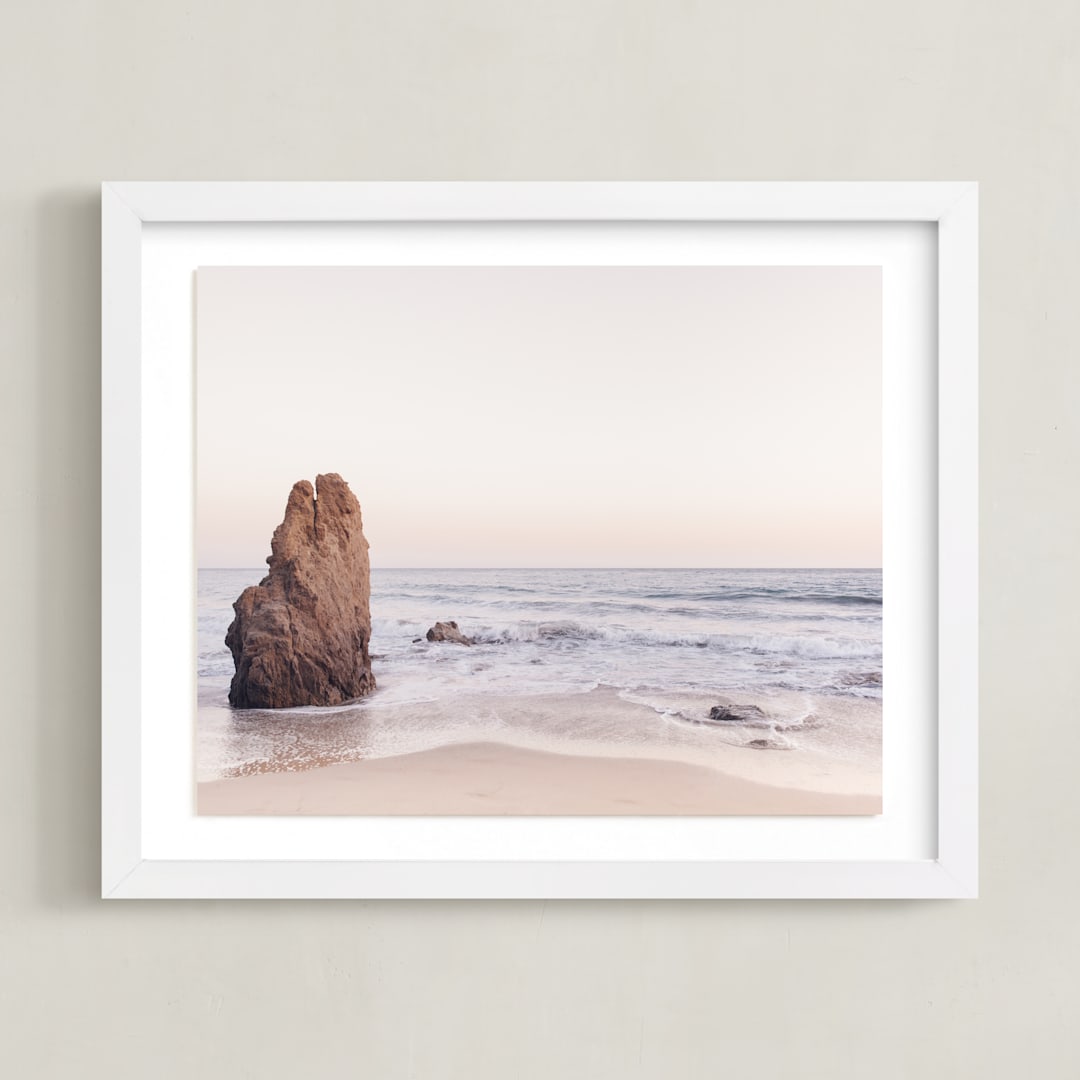 "Malibu View No. 2" - Art Print in coastal blush by Kamala Nahas - Framed