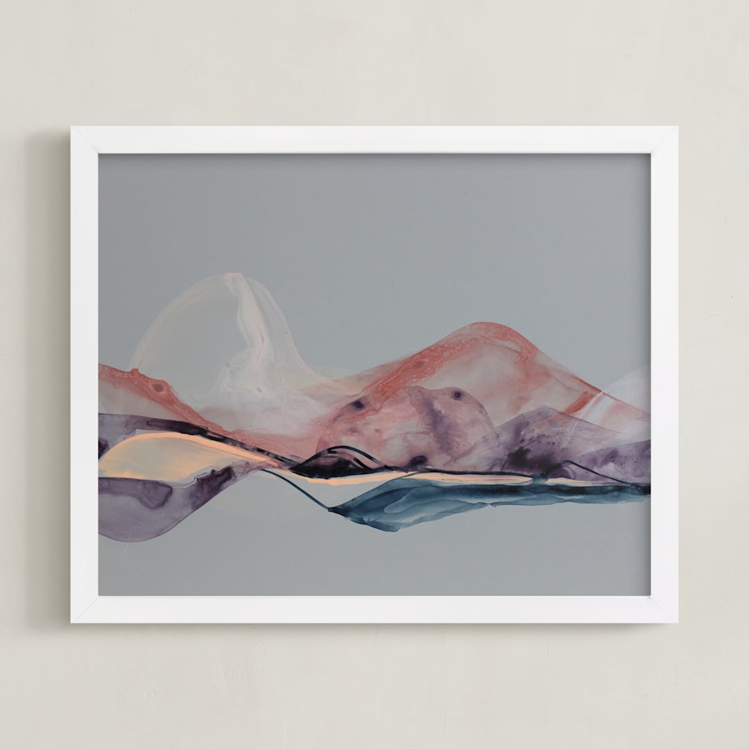 "Across The Lake |" - Art Print in Dove Grey by Synnöve Seidman - Framed