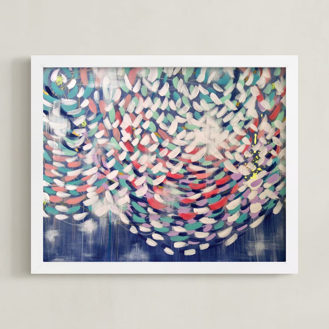 "Set Adrift" - Art Print in Limoges Blue by Denise Wong - Framed