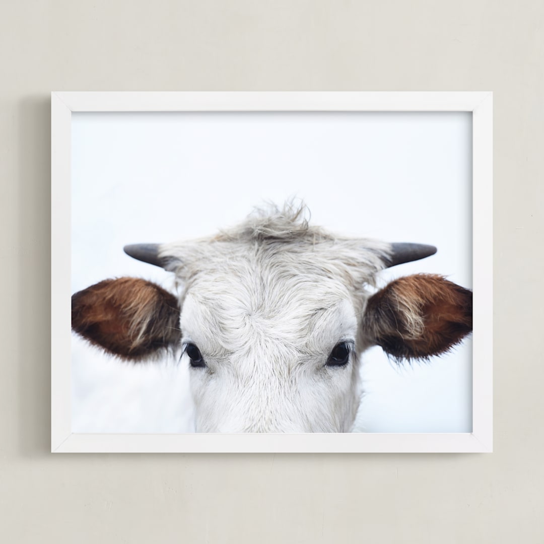 "Wee Staredown" - Art Print in Farm by Amy Carroll - Framed