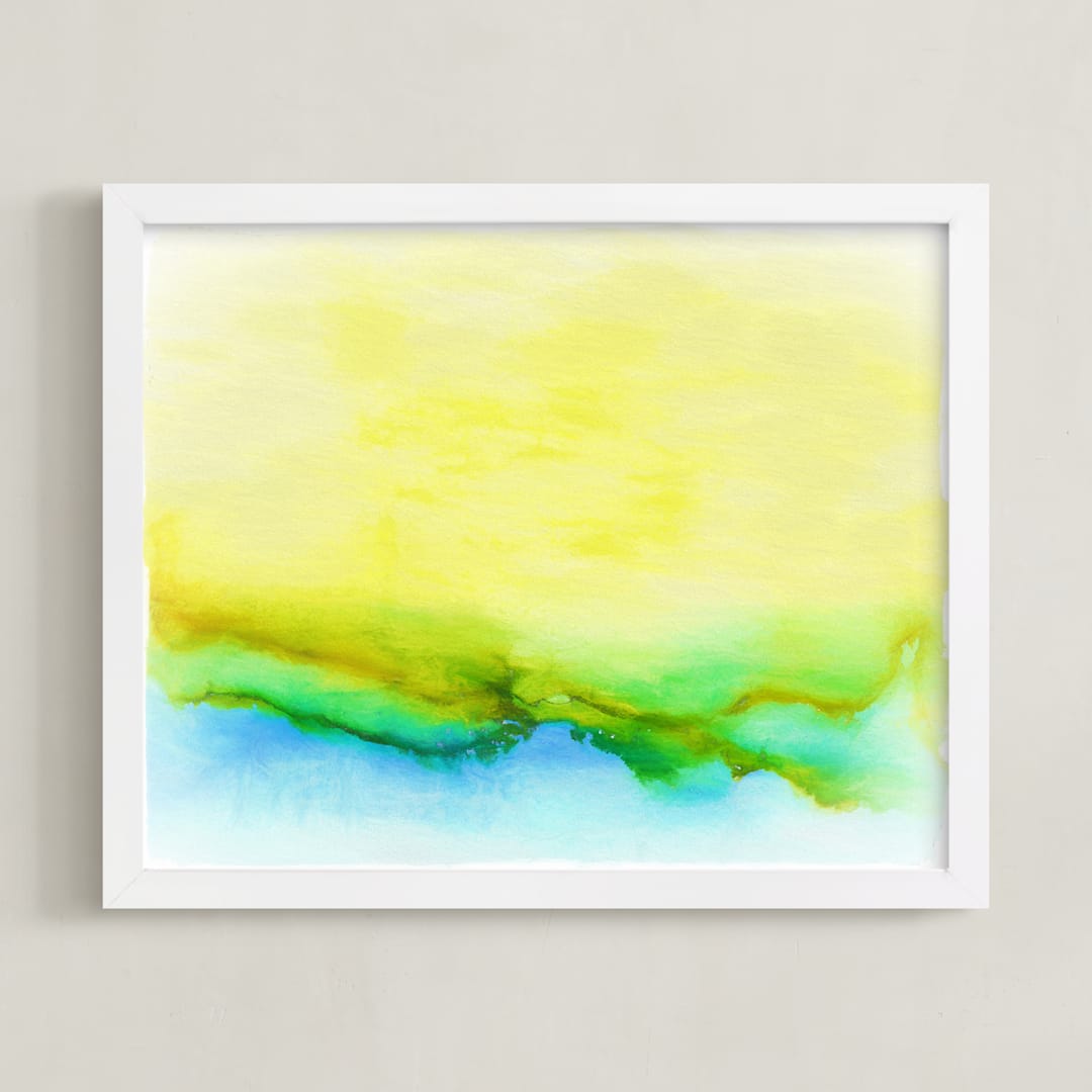 "Still Sunshine" - Art Print in Yellow by Alex Isaacs Designs - Framed