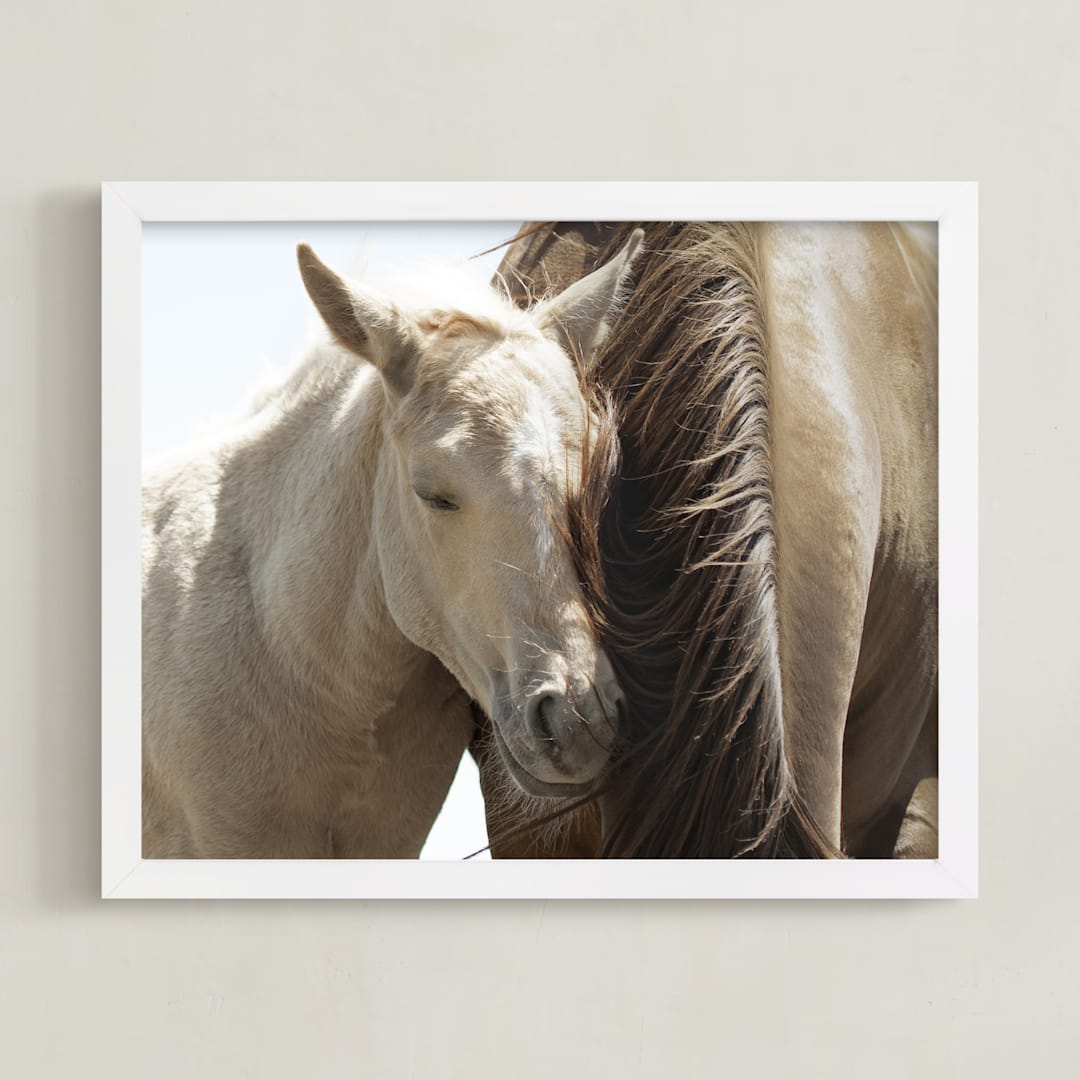 "Horse Series Nº2" - Art Print in Brown Velvet by Anne Ciotola - Framed