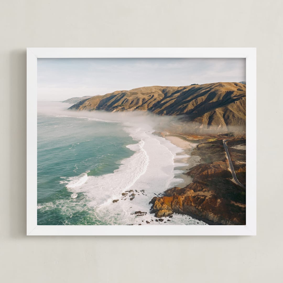 "Highway One" - Art Print in Seafoam Green by Christian Florin - Framed