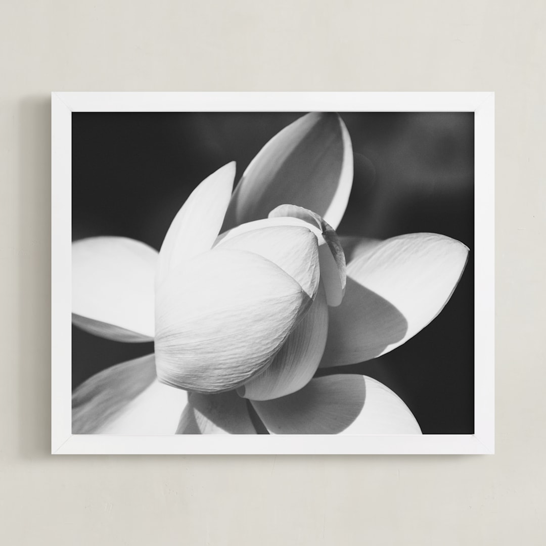 "Petal Series Nº1" - Art Print in pale grey by Anne Ciotola - Framed