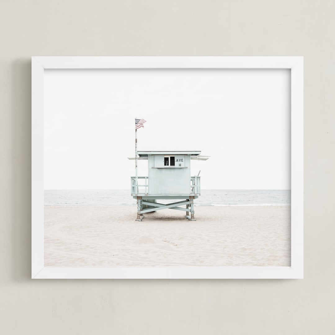 "Sunday Kind of Love" - Art Print in Coastal Neutrals by Shannon Howard - Framed