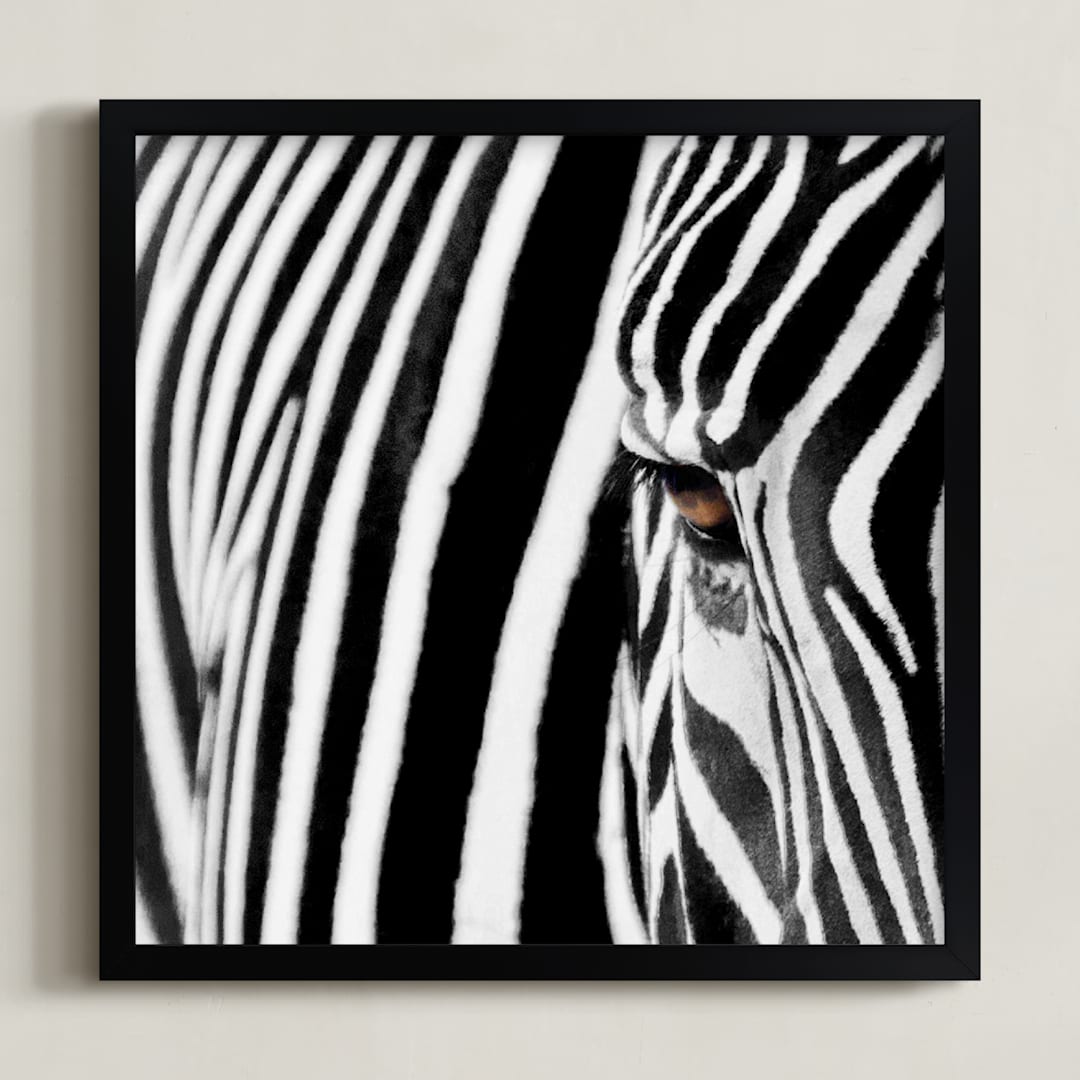"Stripes" - Art Print in Dark Black by Melissa Wagner - Framed