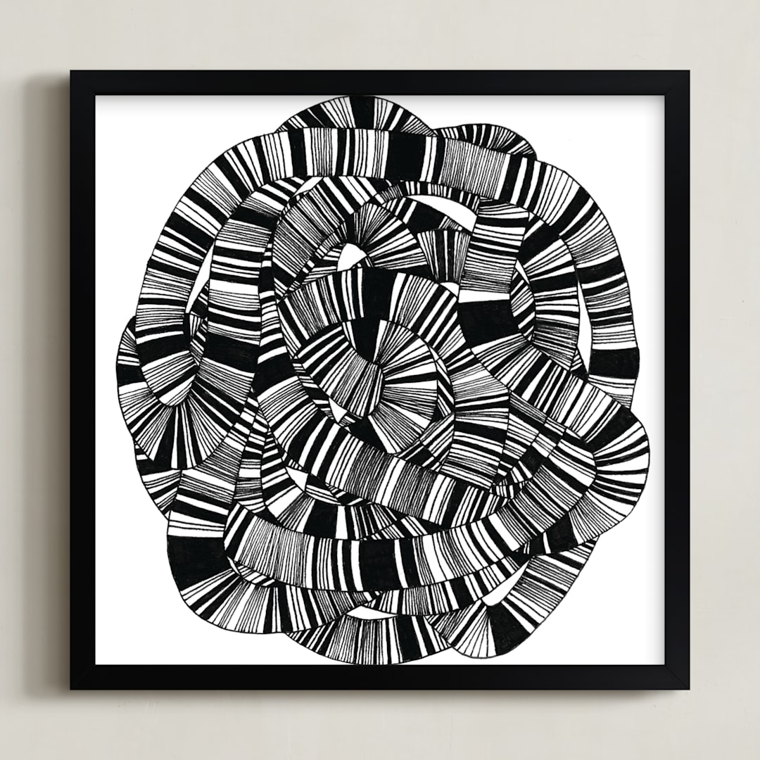 "Sandworm 1" - Art Print in Black by Jaime Derringer - Framed
