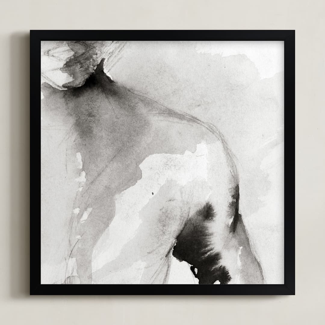 "As You Are" - Art Print in Quiet Gray by Karen Kaul - Framed