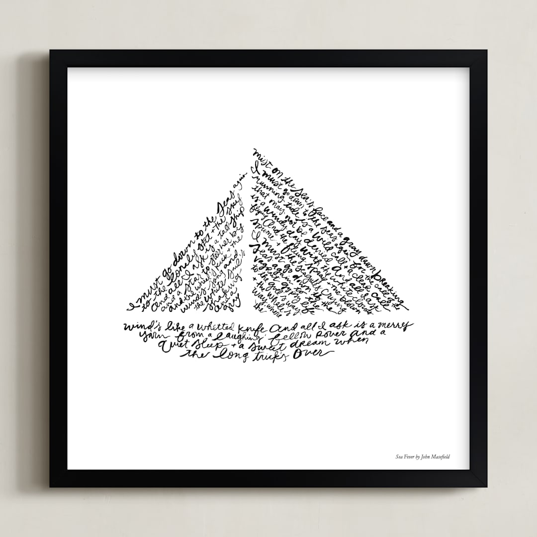 "Sea Fever" - Art Print in Black by Dean Street - Framed