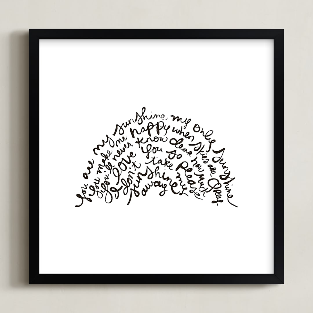 "You are my Rising Sunshine" - Art Print in Black by Dean Street - Framed